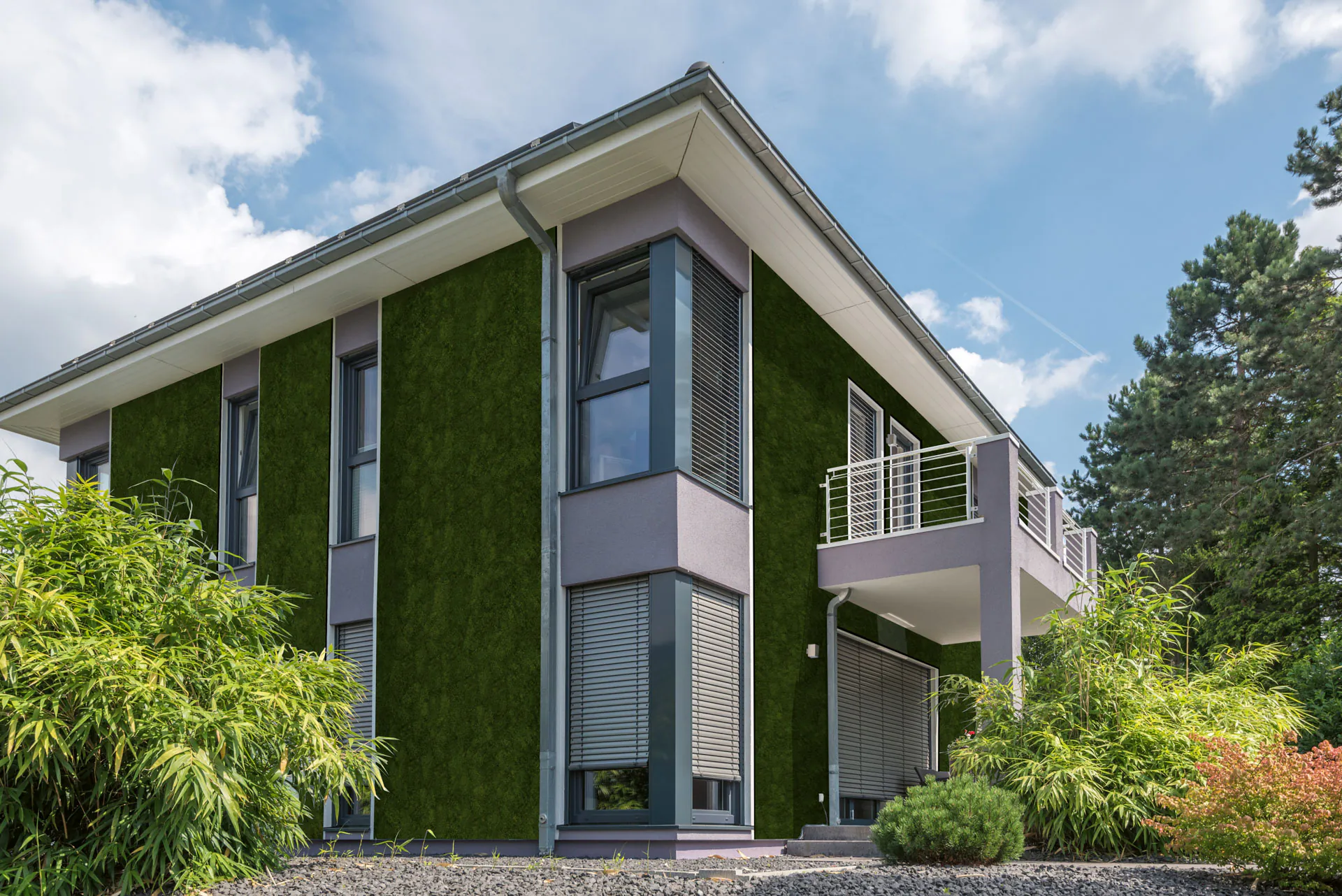 Greenovation am Privathaus — die weltweit erste pflegefreie Moosfassade