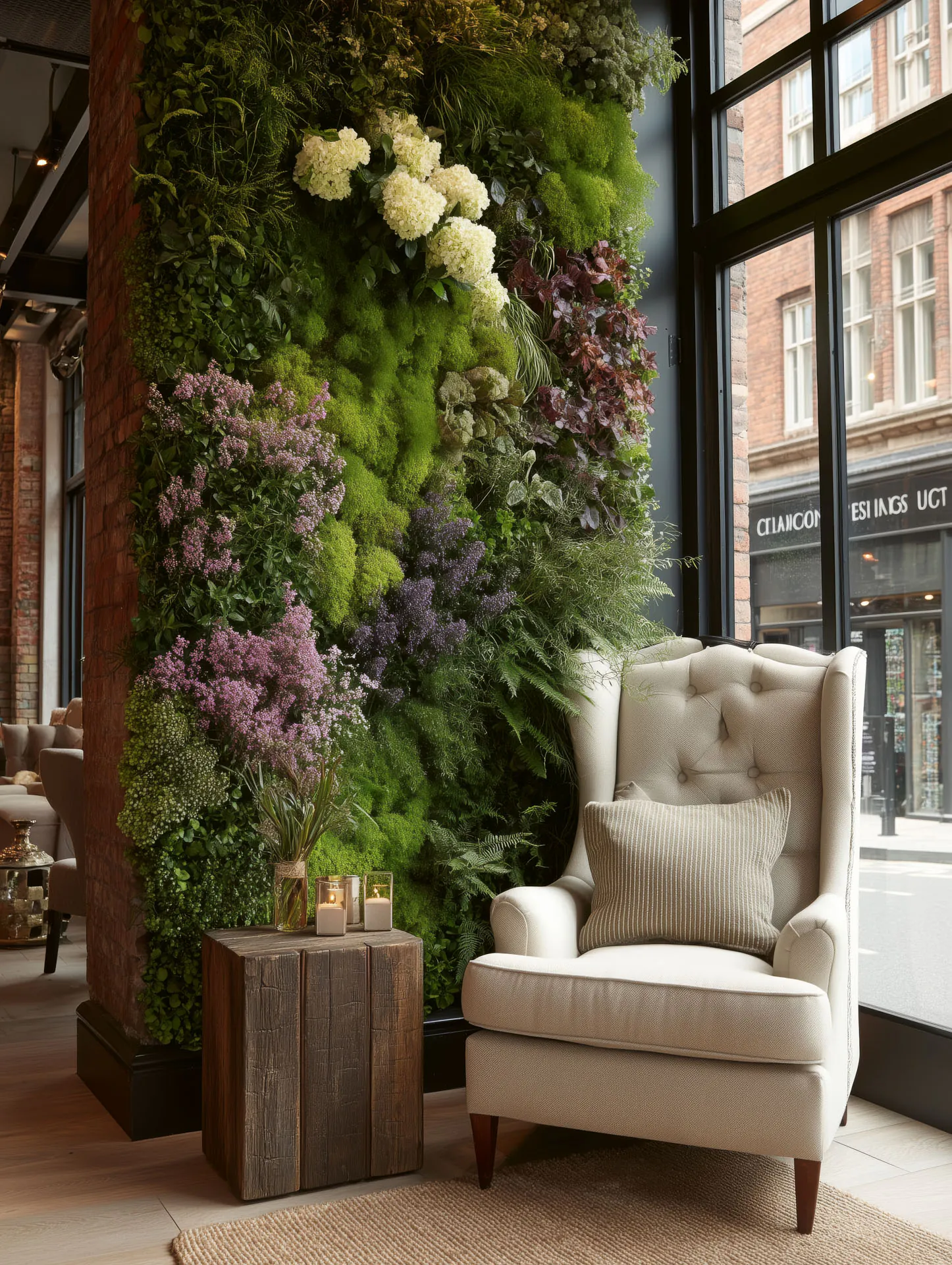 Pflanzenwand Showroom Lounge Modern — Wandbegrünung von MOOSMOOS