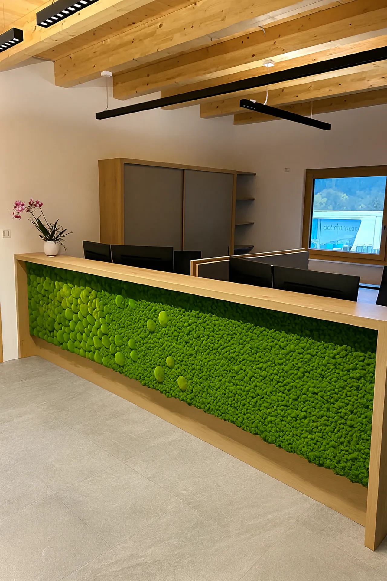 Mooswand Empfang Büro Moderne Architektur — Wandbegrünung von MOOSMOOS