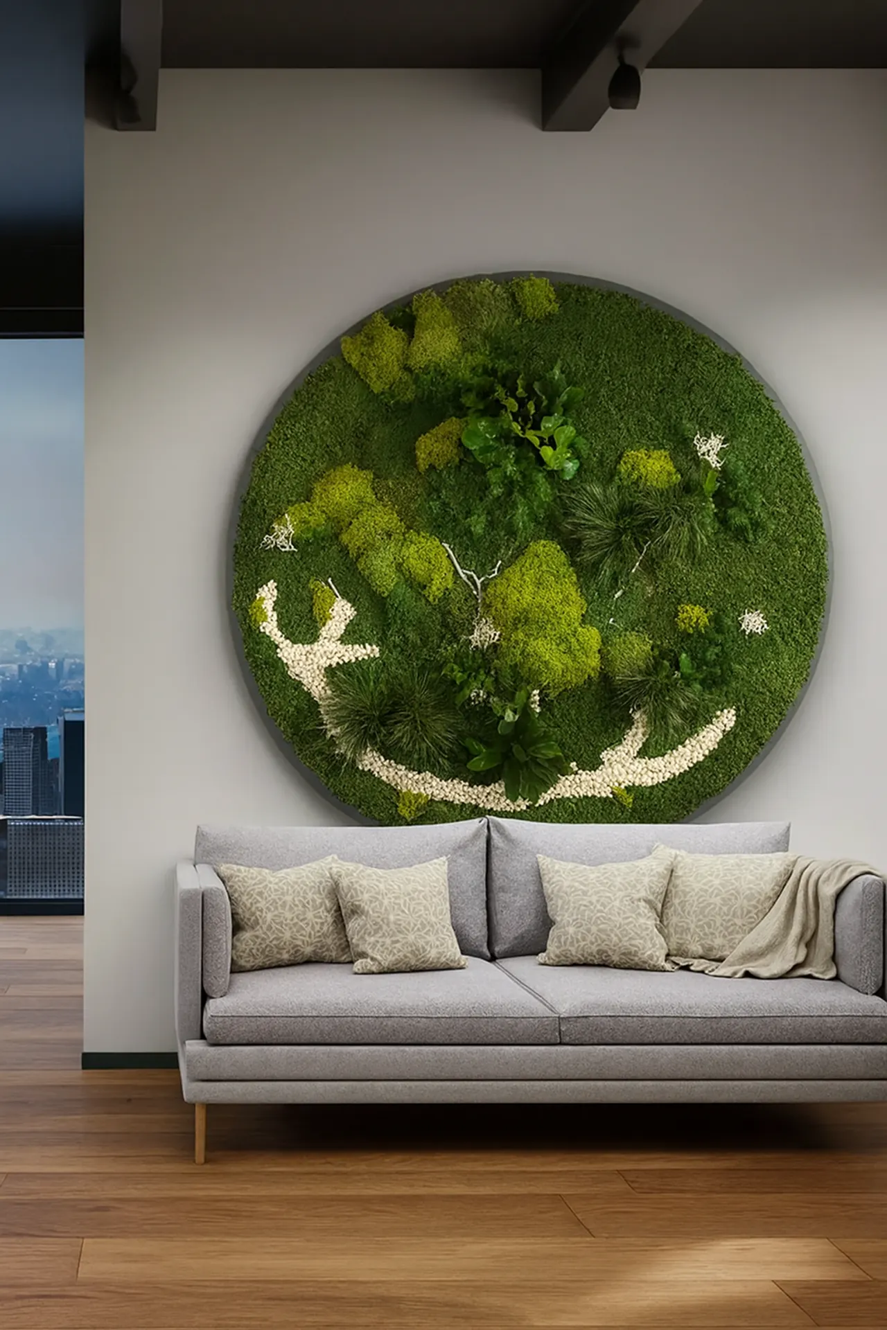 Moosbild Moderne Lounge Mooskunst — Moosbilder von MOOSMOOS