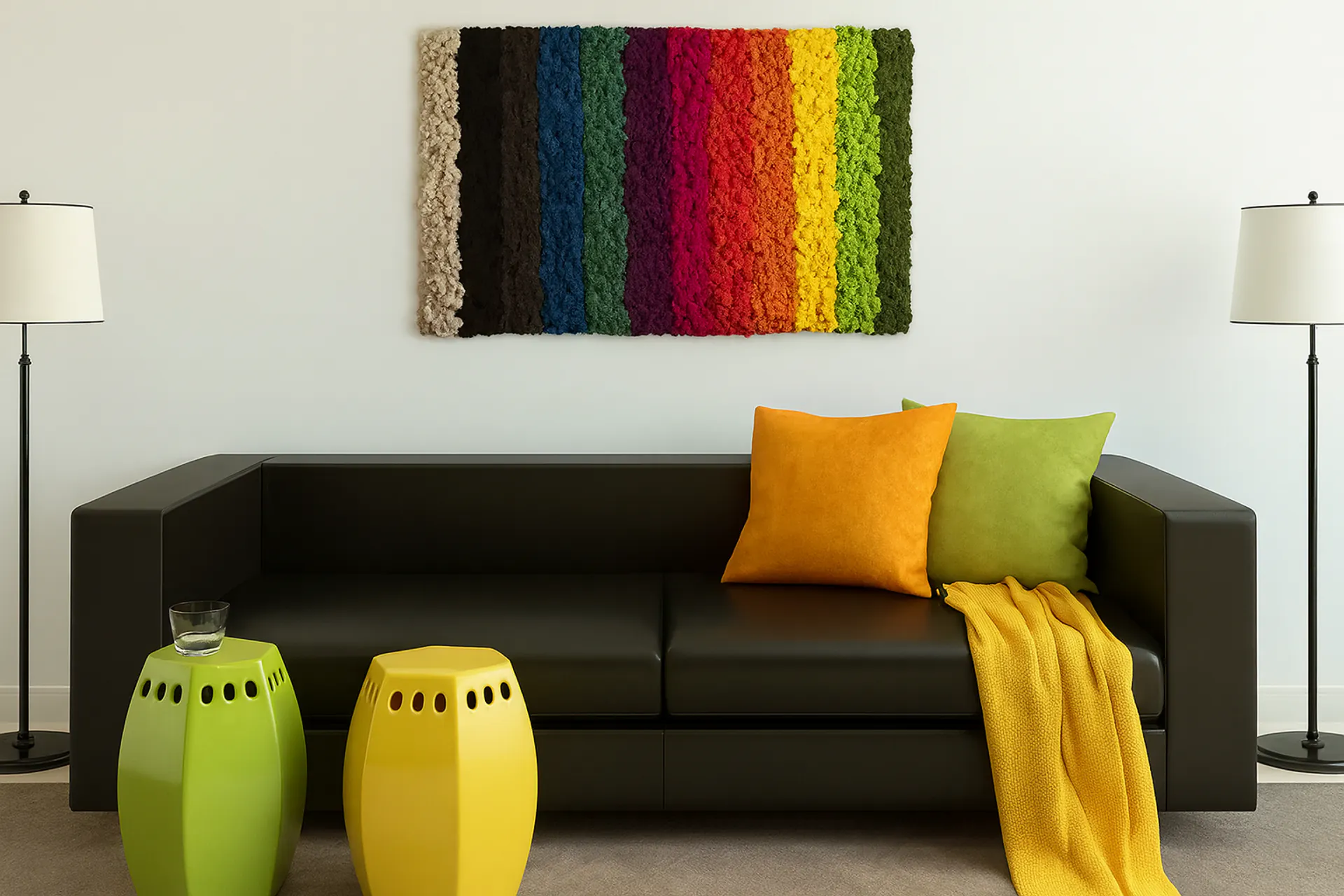 Moosbild Modernes Büro Wohnzimmer — Moosbilder von MOOSMOOS