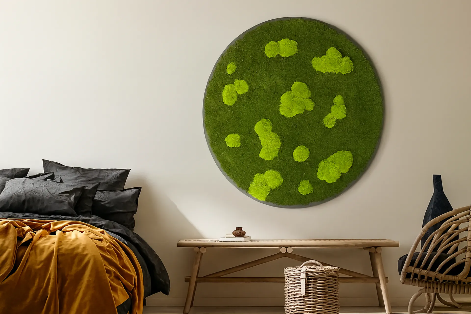 Moosbild Schlafzimmer Moderne Wanddeko — Moosbilder von MOOSMOOS