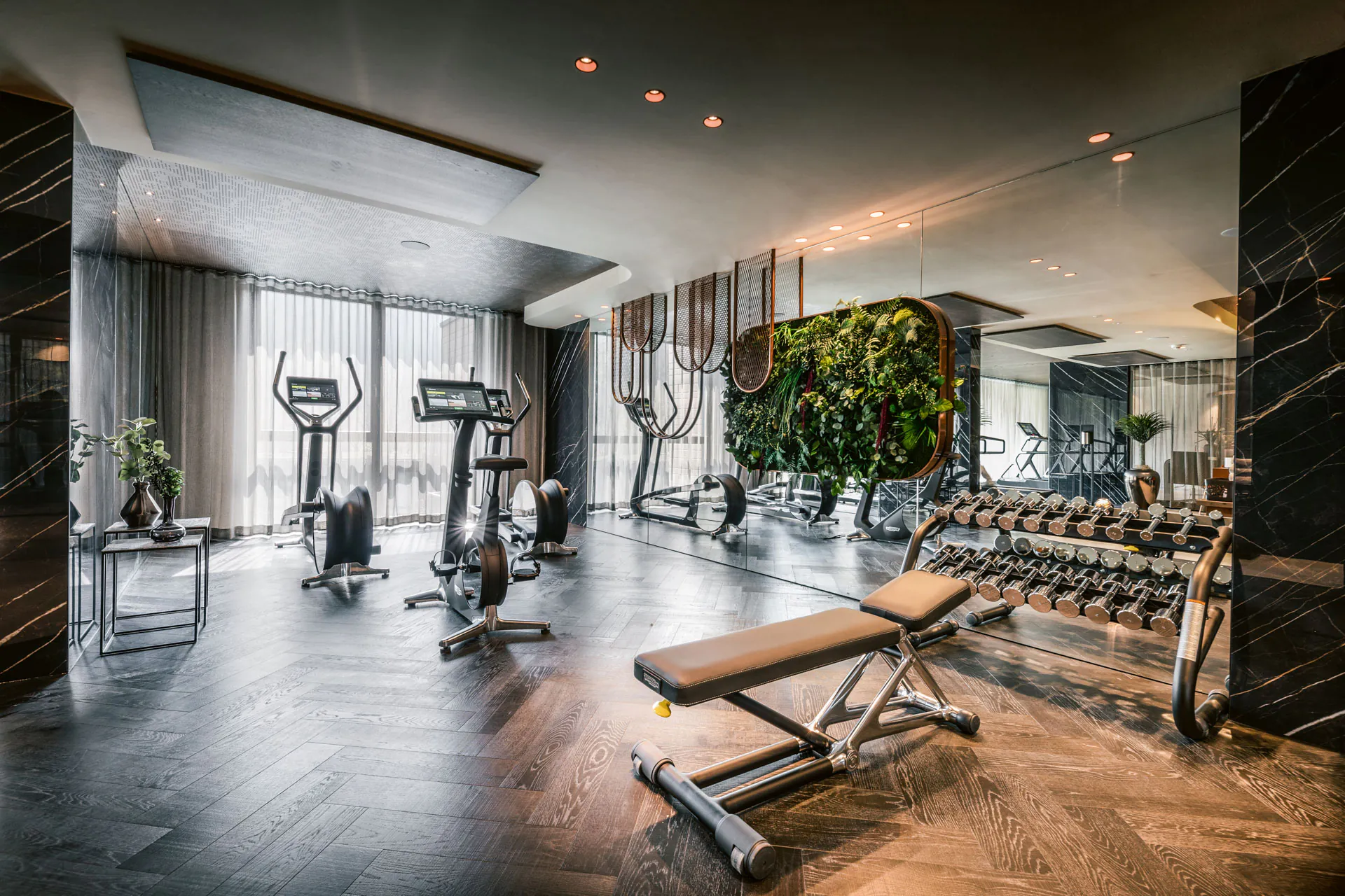 Hanging Garden — Deckenbegrünung · Fitnessstudio