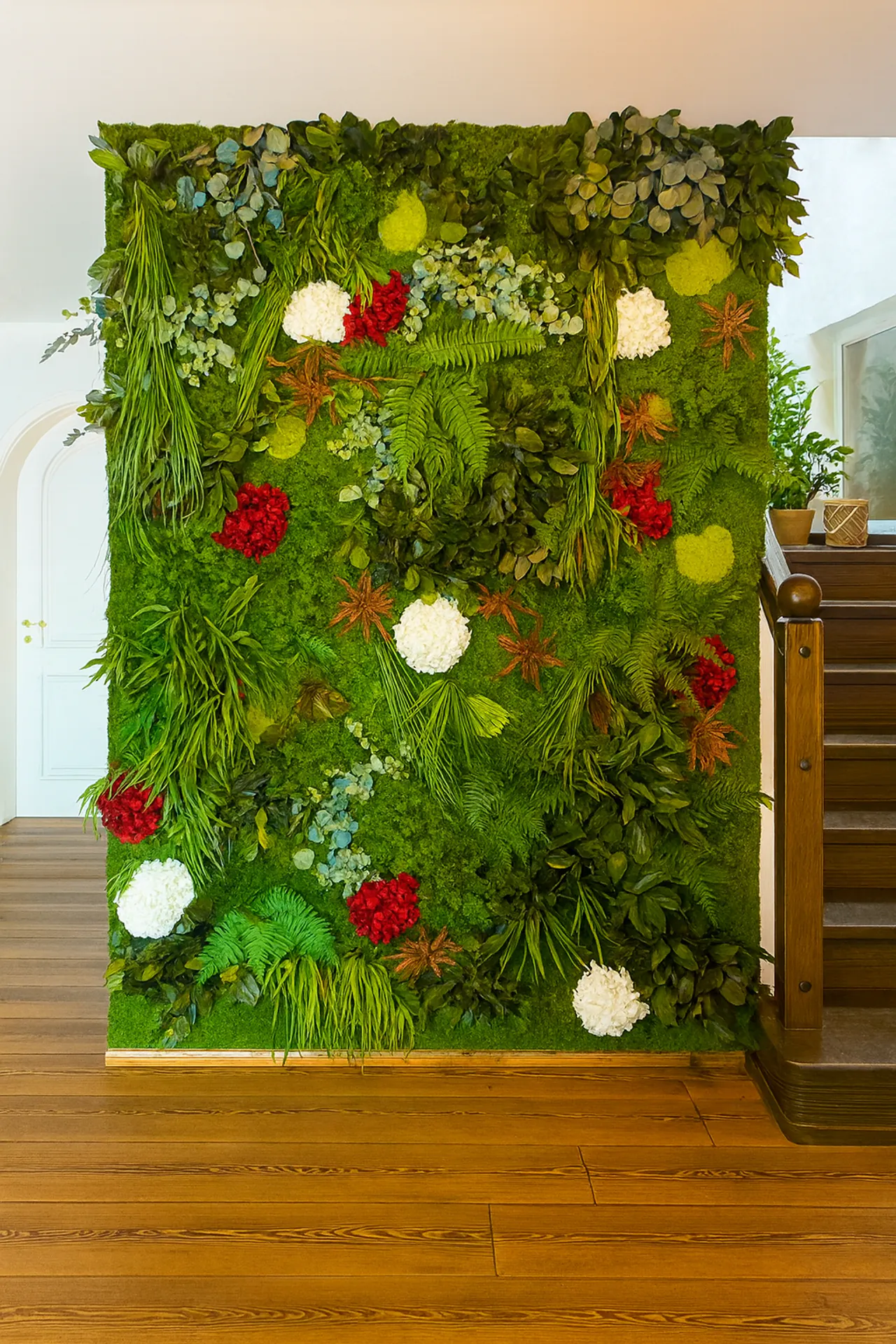 Blumenwand Moderne Empfangsfläche mit Präparierten — Wandbegrünung von MOOSMOOS