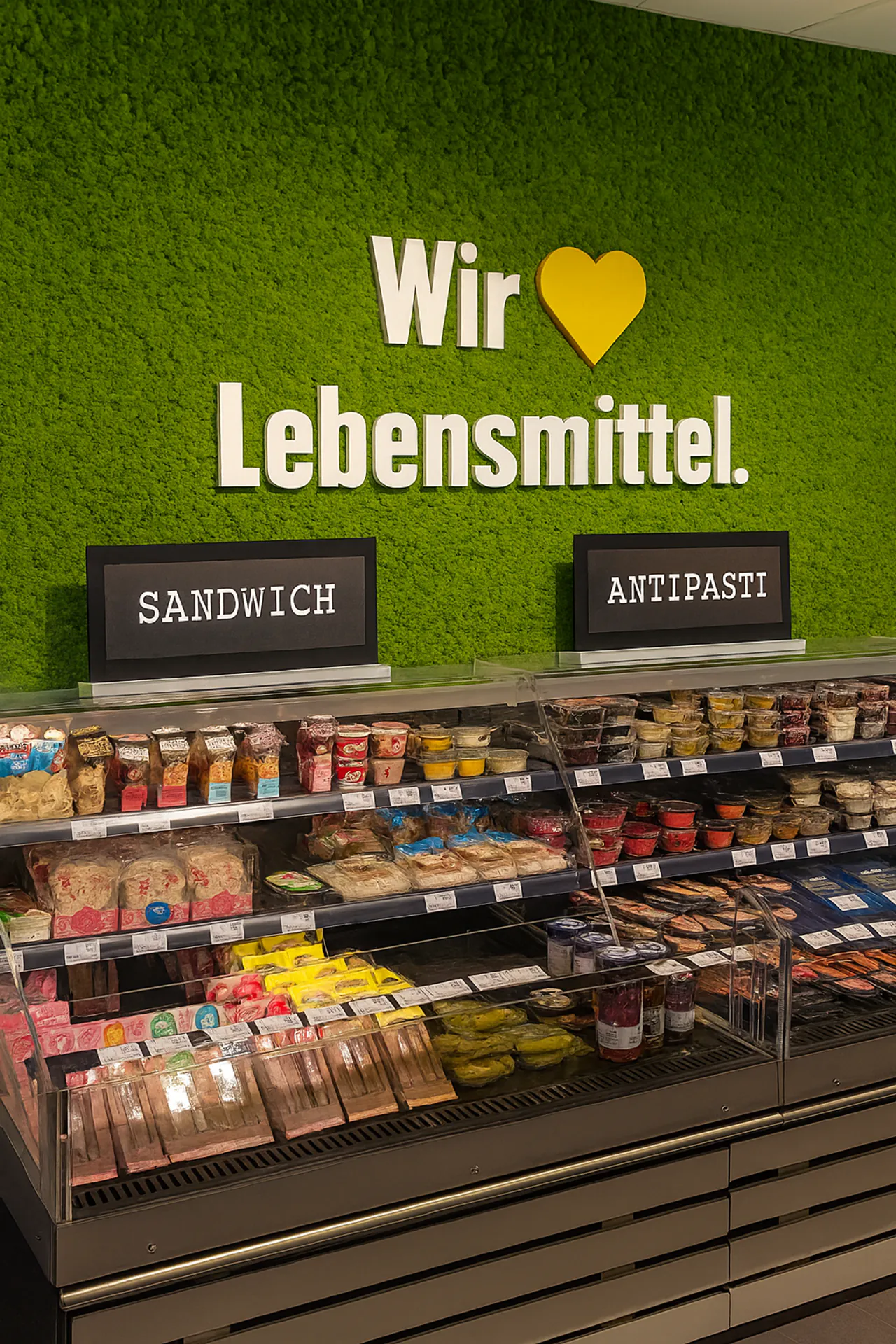 Logo aus Moos Lebensmittelmarkt Moos Schriftzug — Logo aus Moos von MOOSMOOS