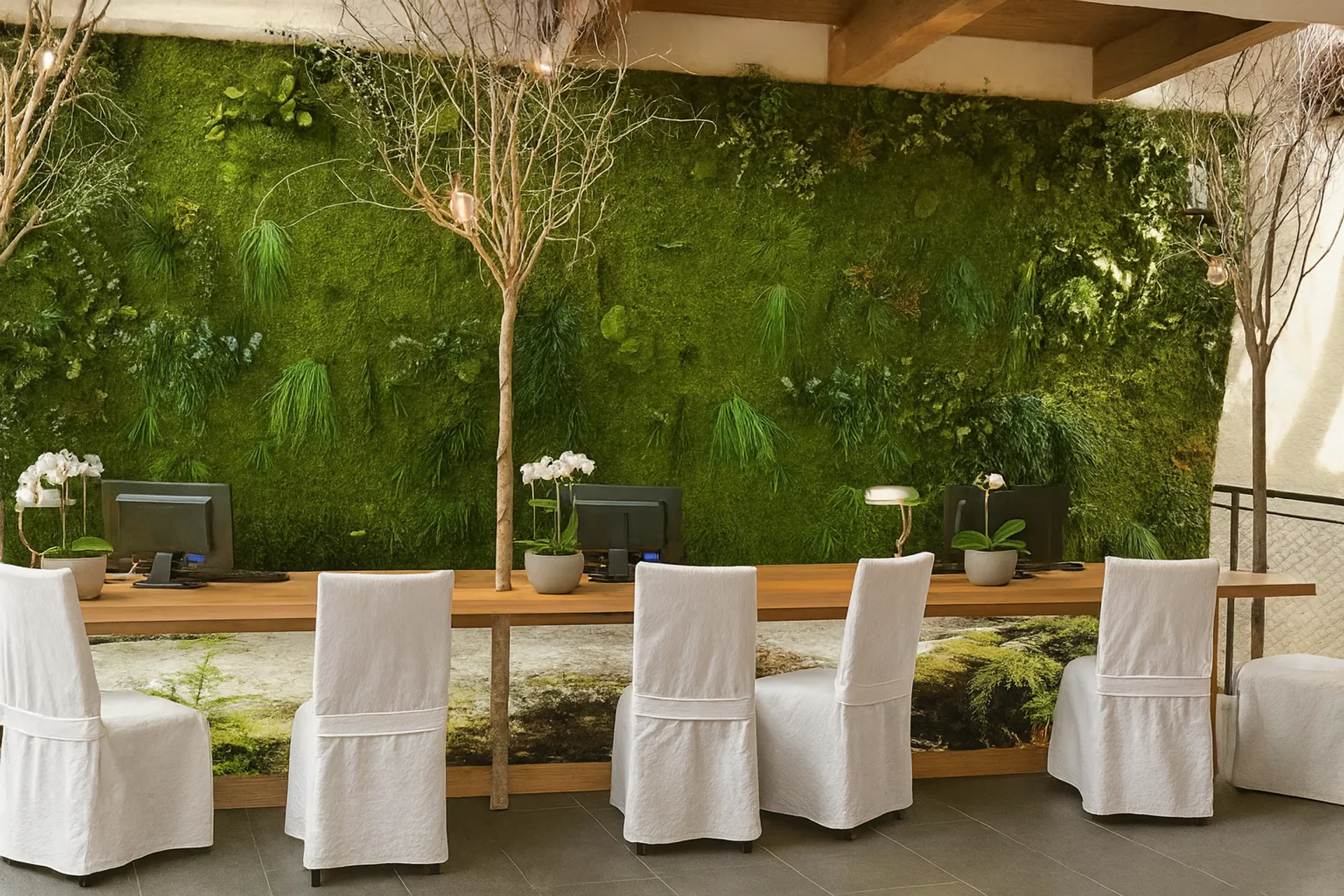 Moosdecke Konferenzraum Moderne Begrünung — Deckenbegrünung von MOOSMOOS