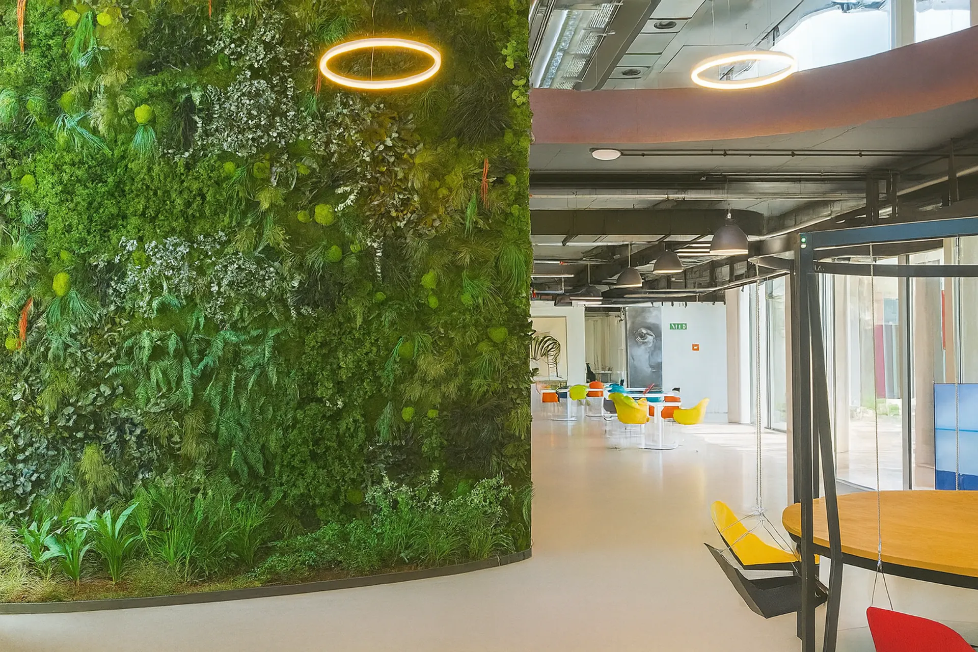 Mooswand Büro Empfang Moderne Arbeitsumgebung — Wandbegrünung von MOOSMOOS
