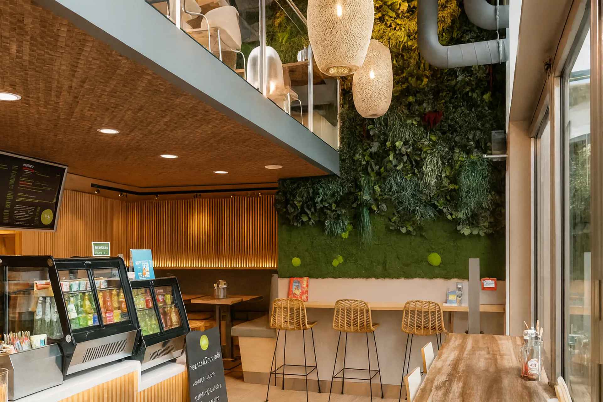 Mooswand Cafe Empfang Grüne Wand — Wandbegrünung von MOOSMOOS