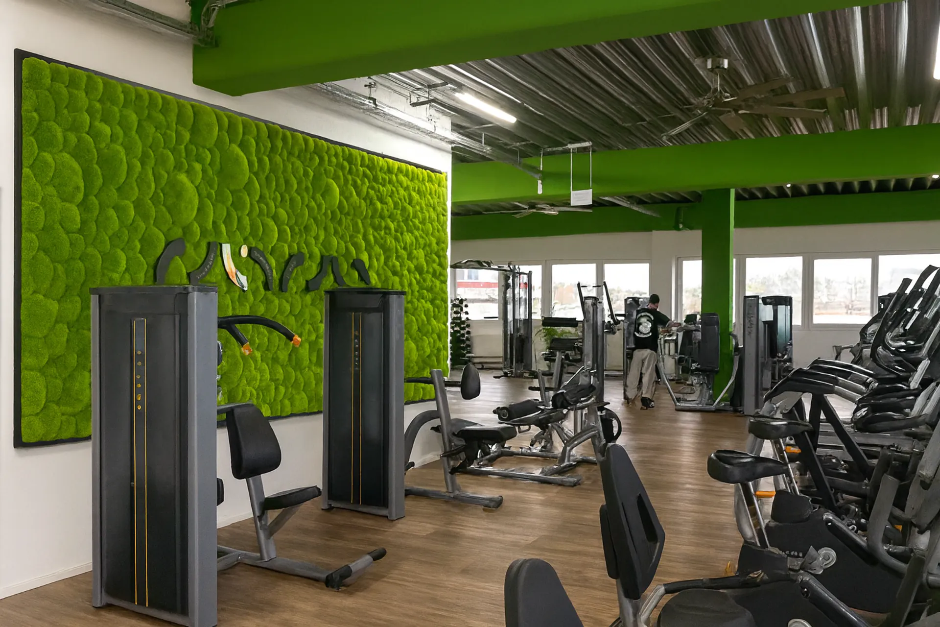 Mooswand Fitnessstudio Moderne Trainingsfläche — Wandbegrünung von MOOSMOOS