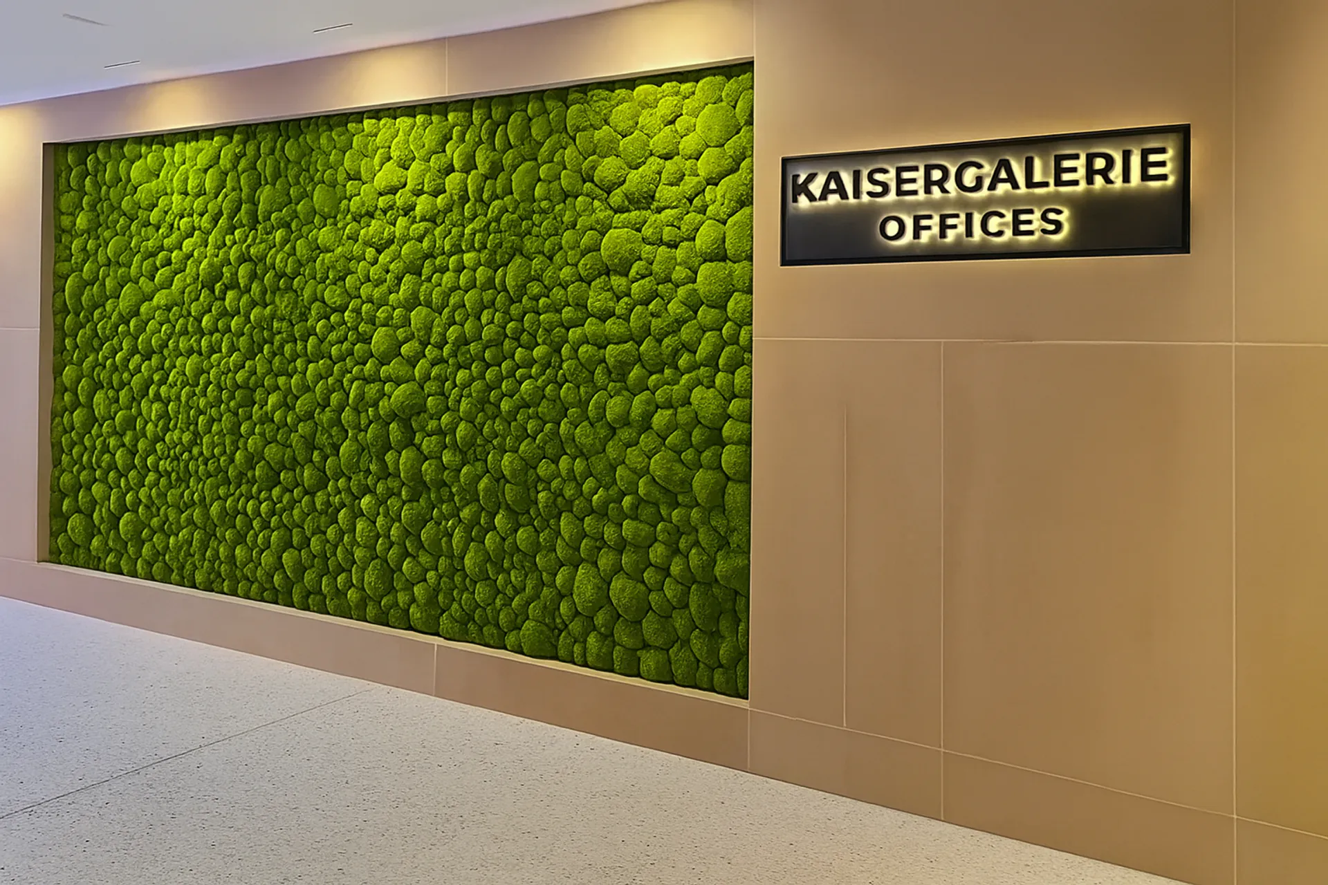 Mooswand Kaisergalerie Offices Empfang — Wandbegrünung von MOOSMOOS