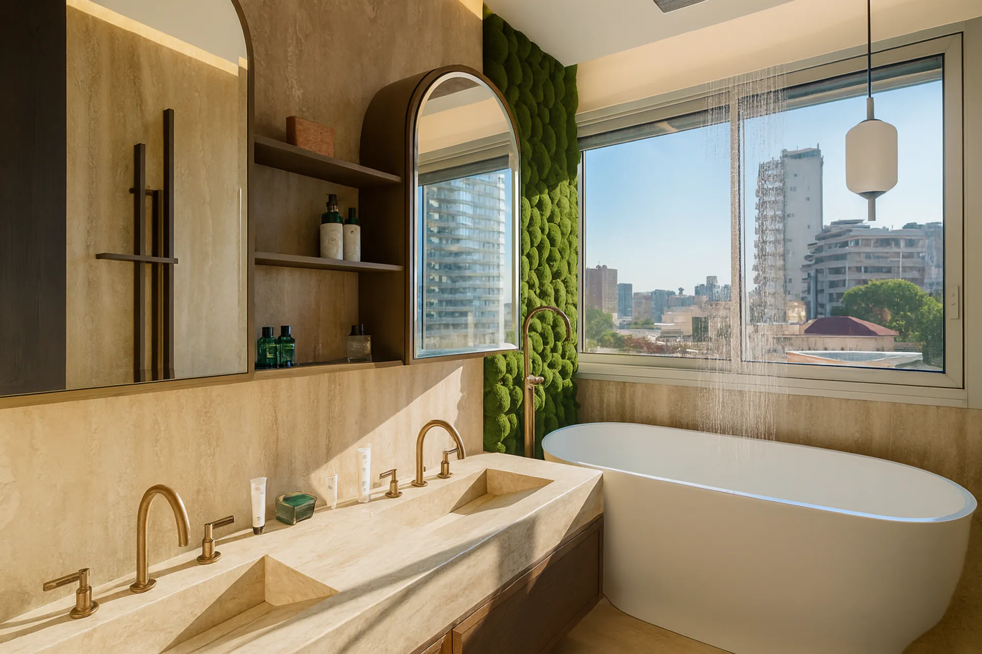 Mooswand Luxus Badezimmer Spa — Wandbegrünung von MOOSMOOS