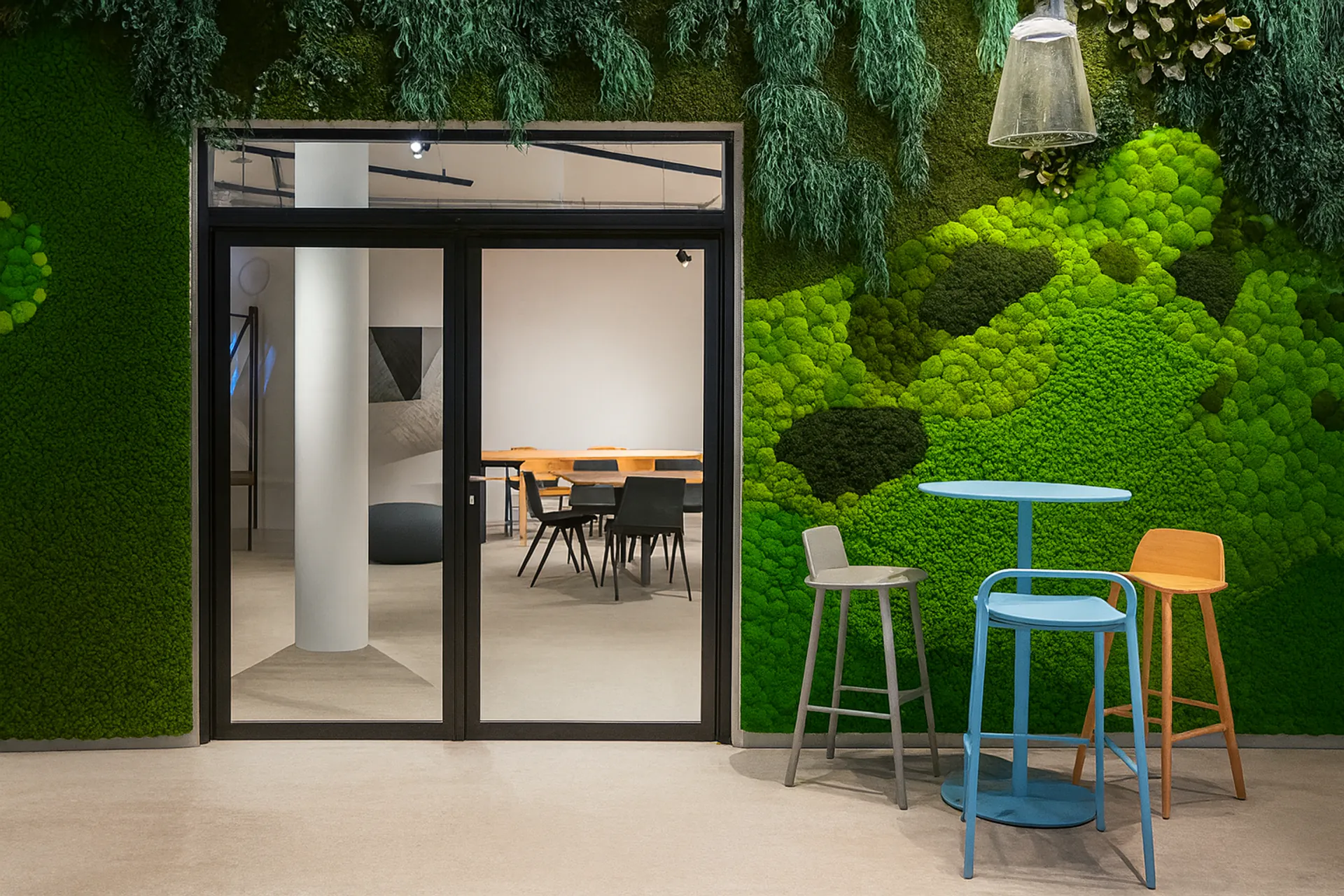 Mooswand Moderne Büro Empfang — Wandbegrünung von MOOSMOOS