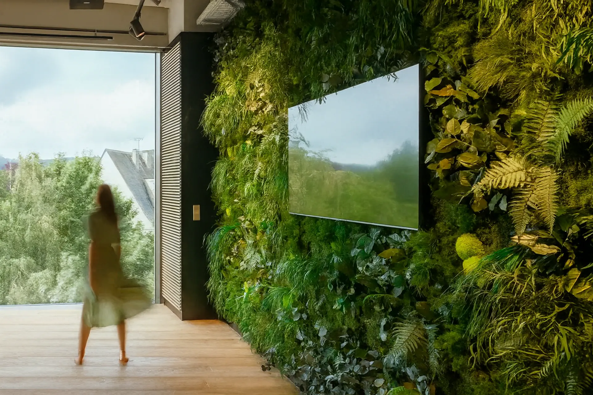Mooswand Moderne Büro Grünfläche — Wandbegrünung von MOOSMOOS
