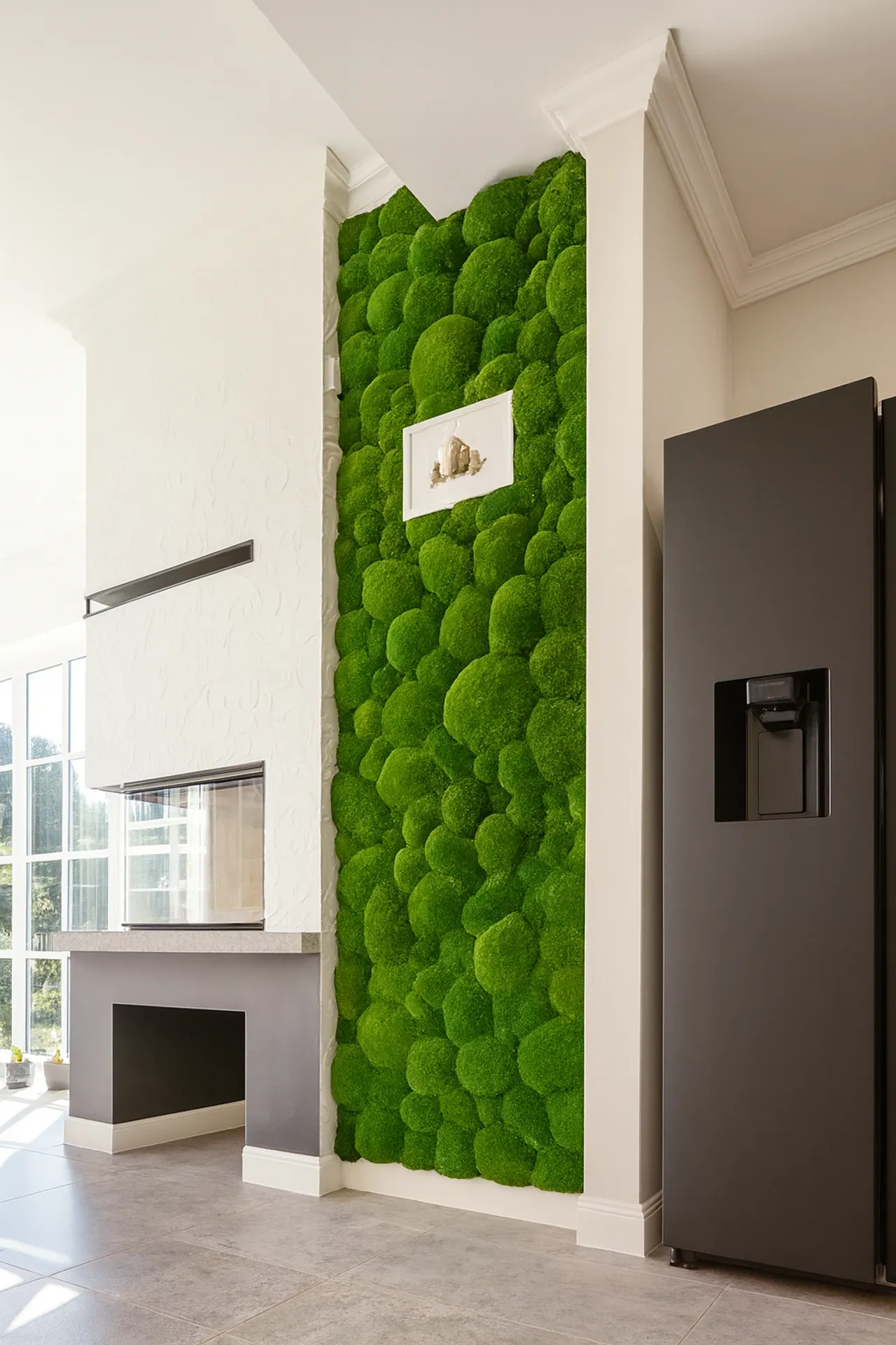 Mooswand Moderne Küche Kamin — Wandbegrünung von MOOSMOOS
