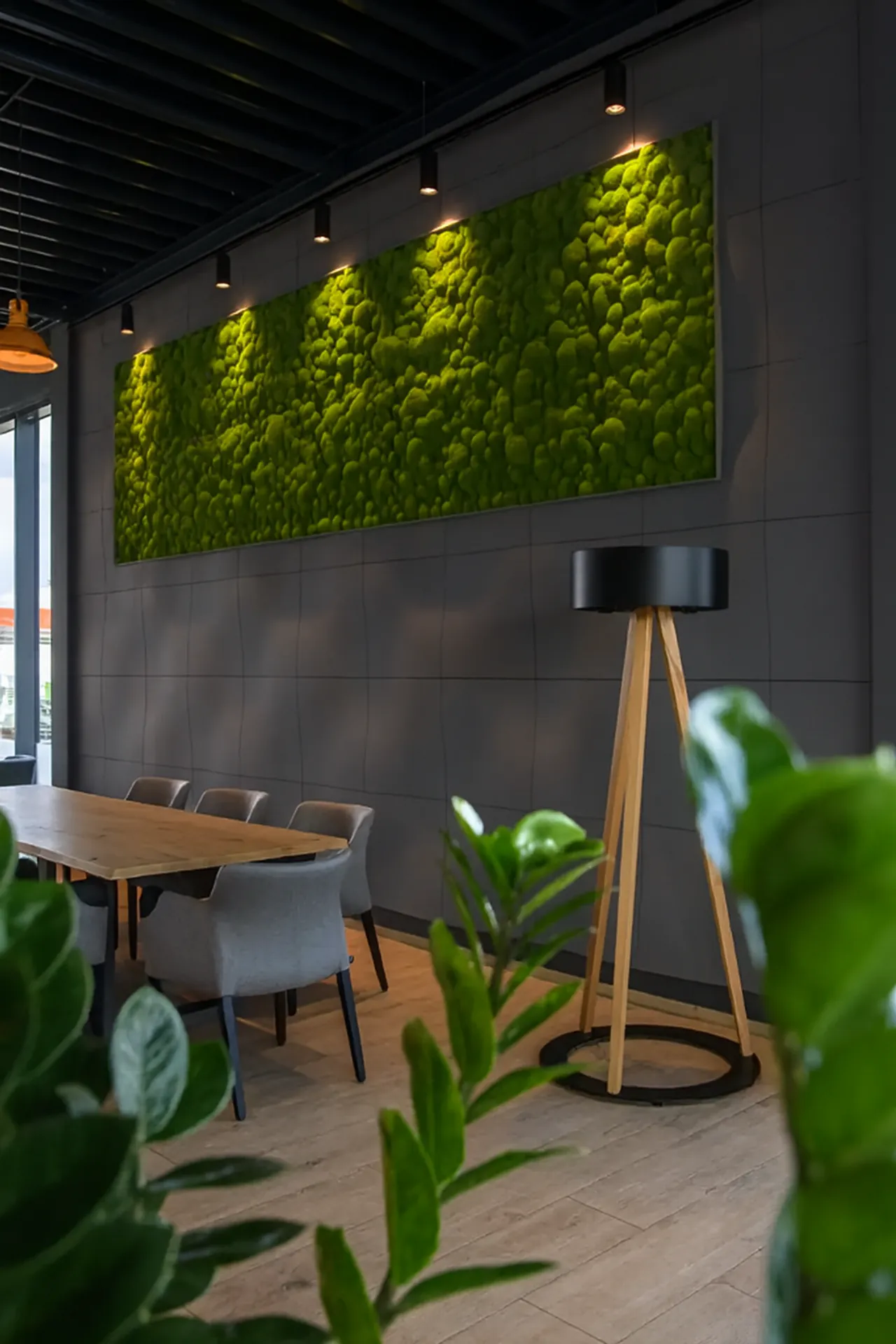Mooswand Moderner Büro Empfang — Wandbegrünung von MOOSMOOS
