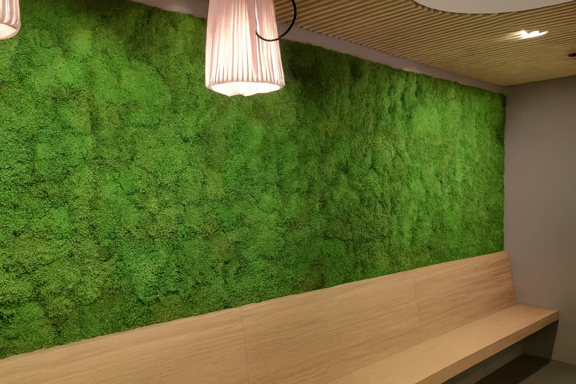 Mooswand Modernes Büro Empfang — Wandbegrünung von MOOSMOOS