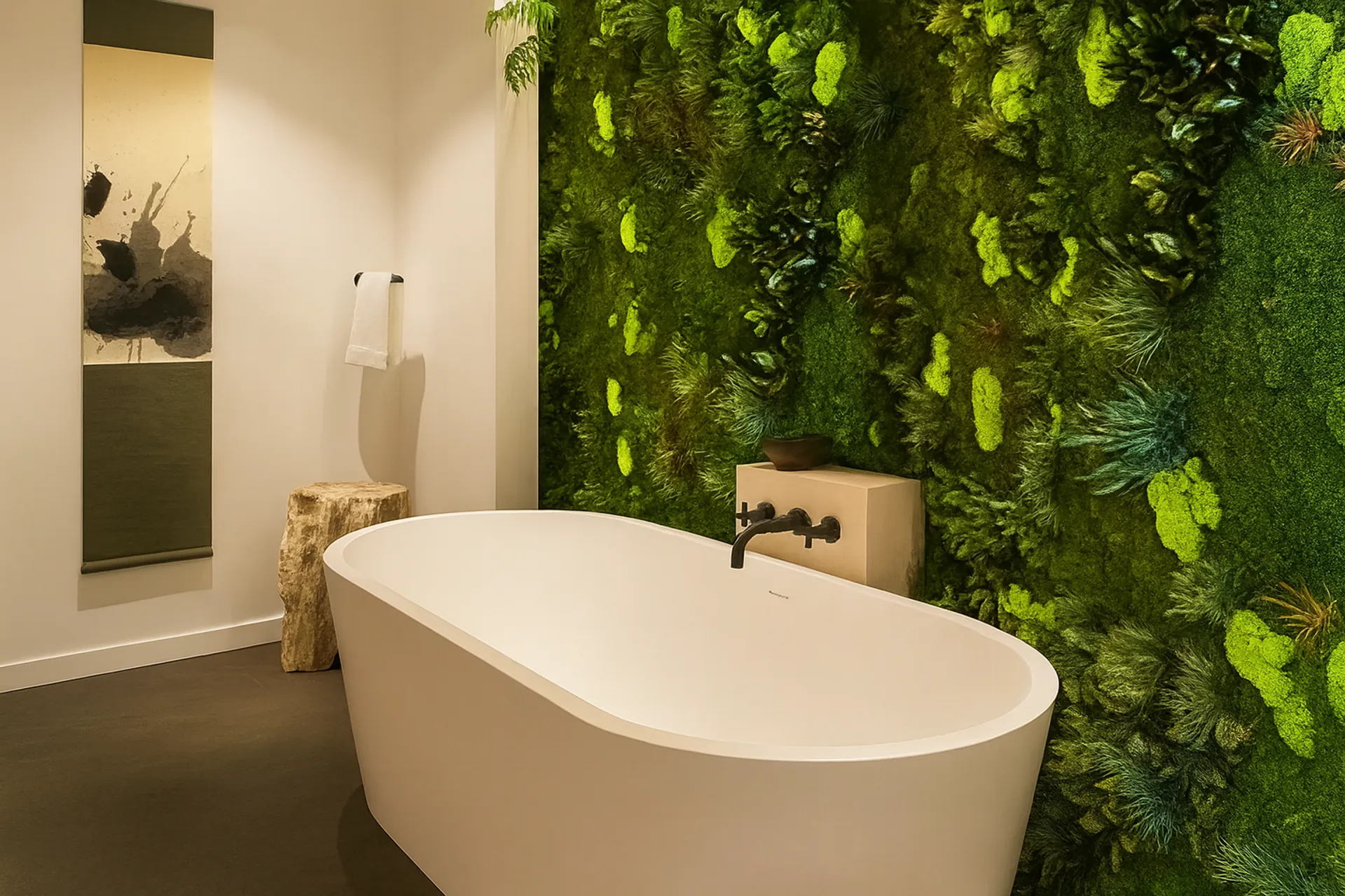 Mooswand Wellness Badezimmer Luxus — Wandbegrünung von MOOSMOOS