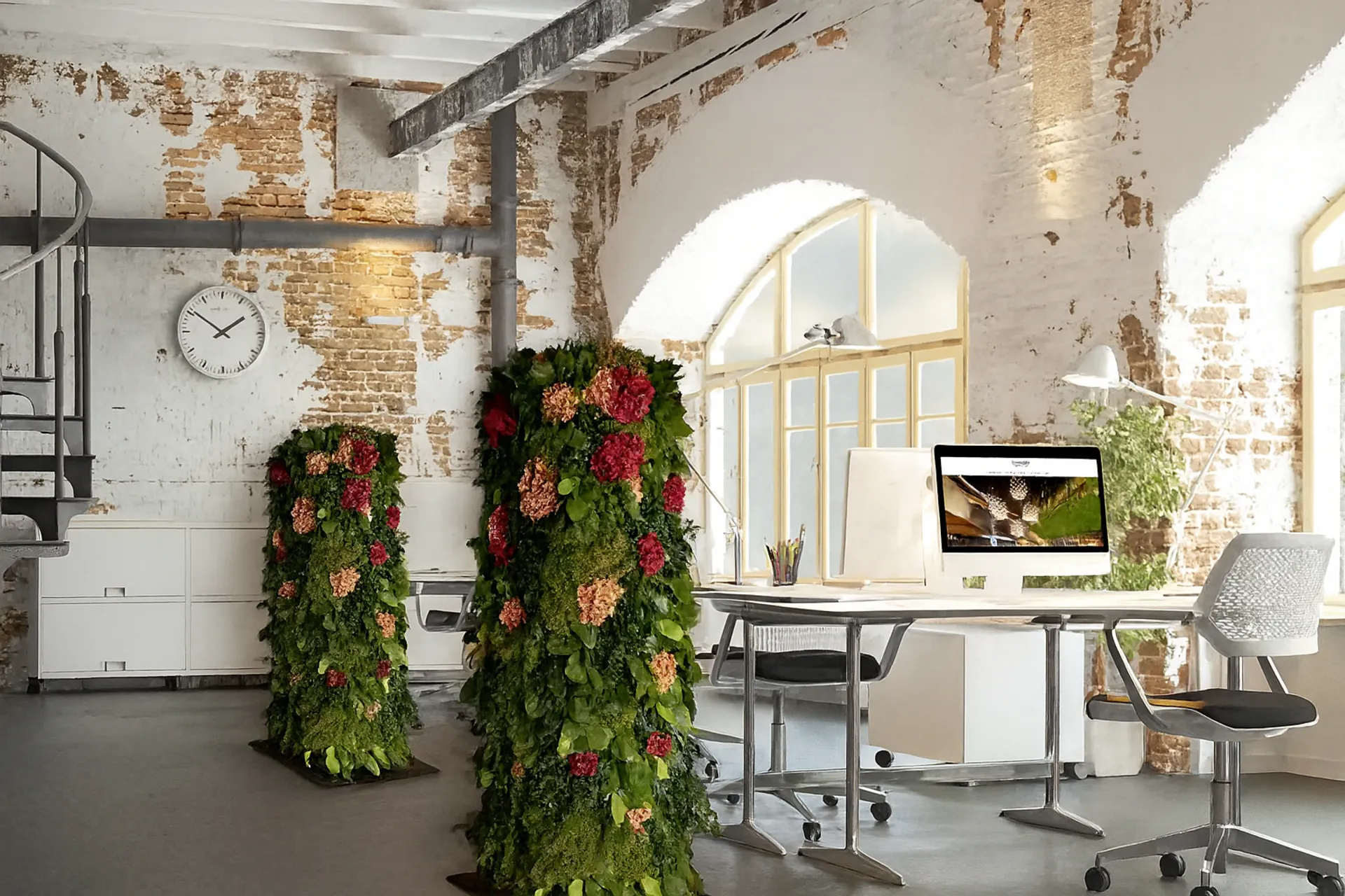 Raumteiler Modernes Büro mit Grünen — Raumteiler & Akustik von MOOSMOOS