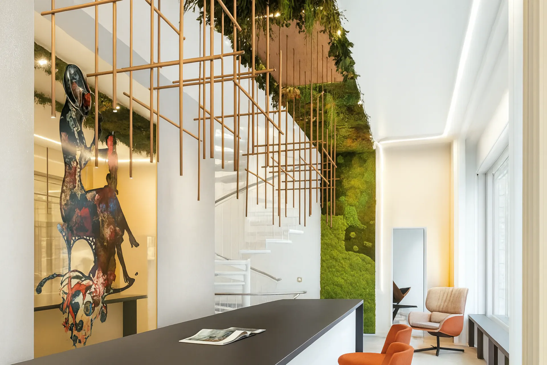 Hanging Garden Büro Hängende Begrünung Moderne — Deckenbegrünung von MOOSMOOS
