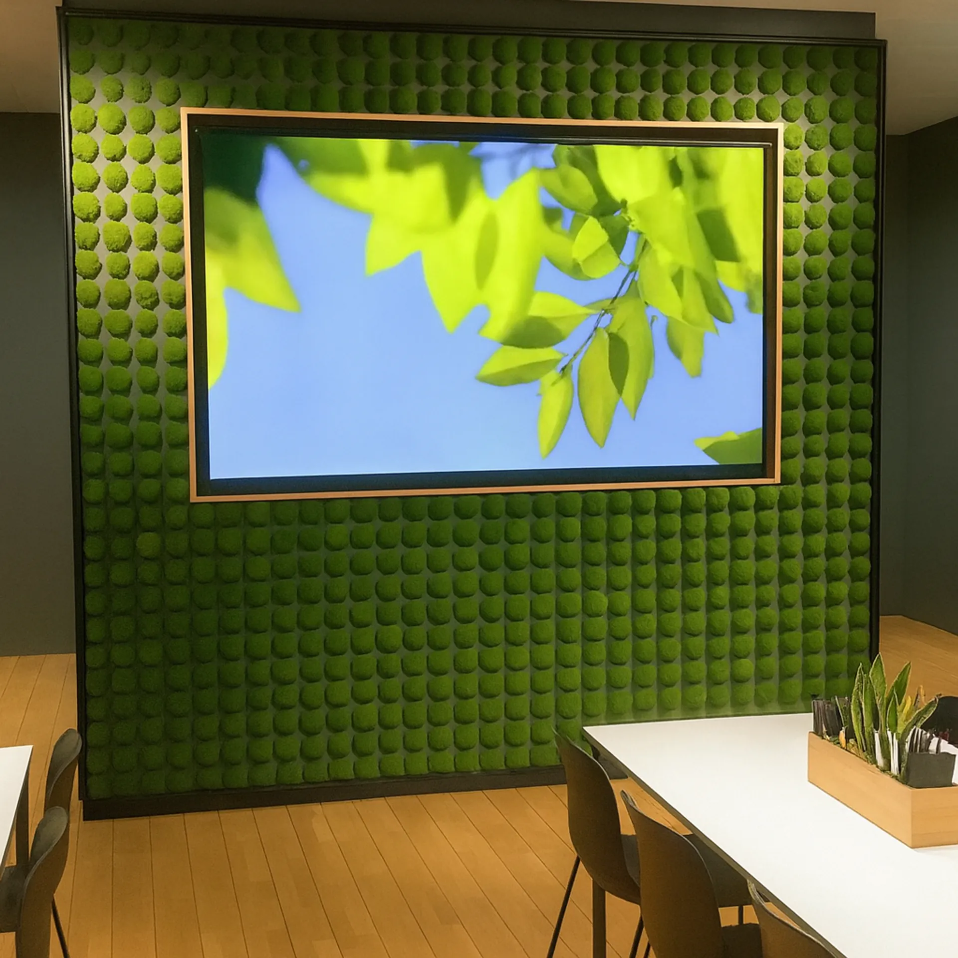 Mooswand Büro Empfang Moderne Wandgestaltung — Wandbegrünung von MOOSMOOS