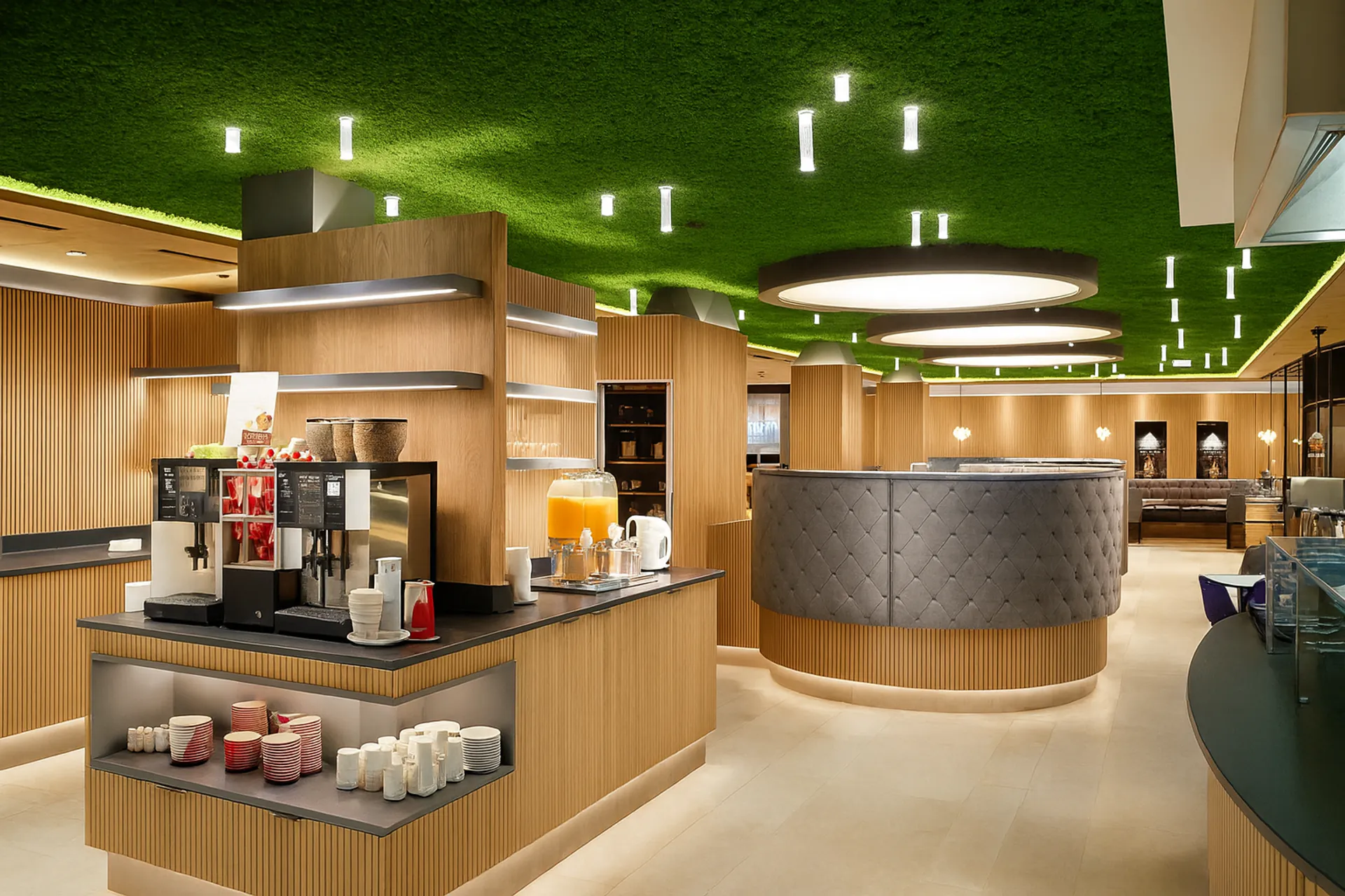 Moosdecke Moderne Showroom Küche — Deckenbegrünung von MOOSMOOS