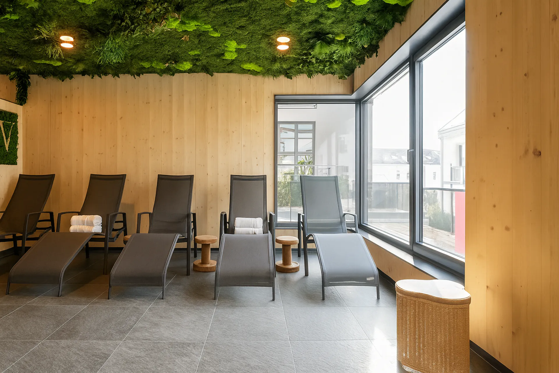 Moosdecke Wellness Ruhebereich Grüne Decke — Deckenbegrünung von MOOSMOOS