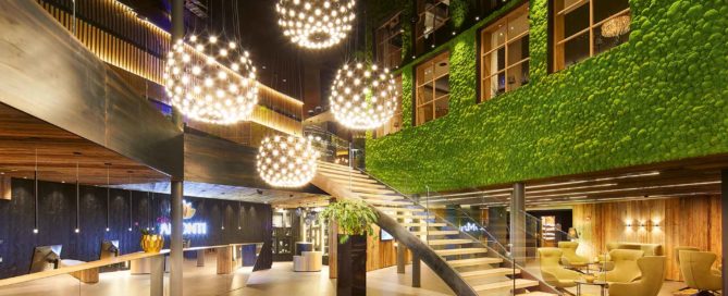 Mooswand aus Ballenmoos Eingangsbereich Amonti