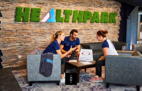 Islandmooslogo Healthpark Schriftzug aus Islandmoos Healthpark