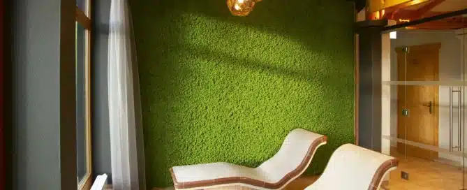 Islandmooswand im Hotel