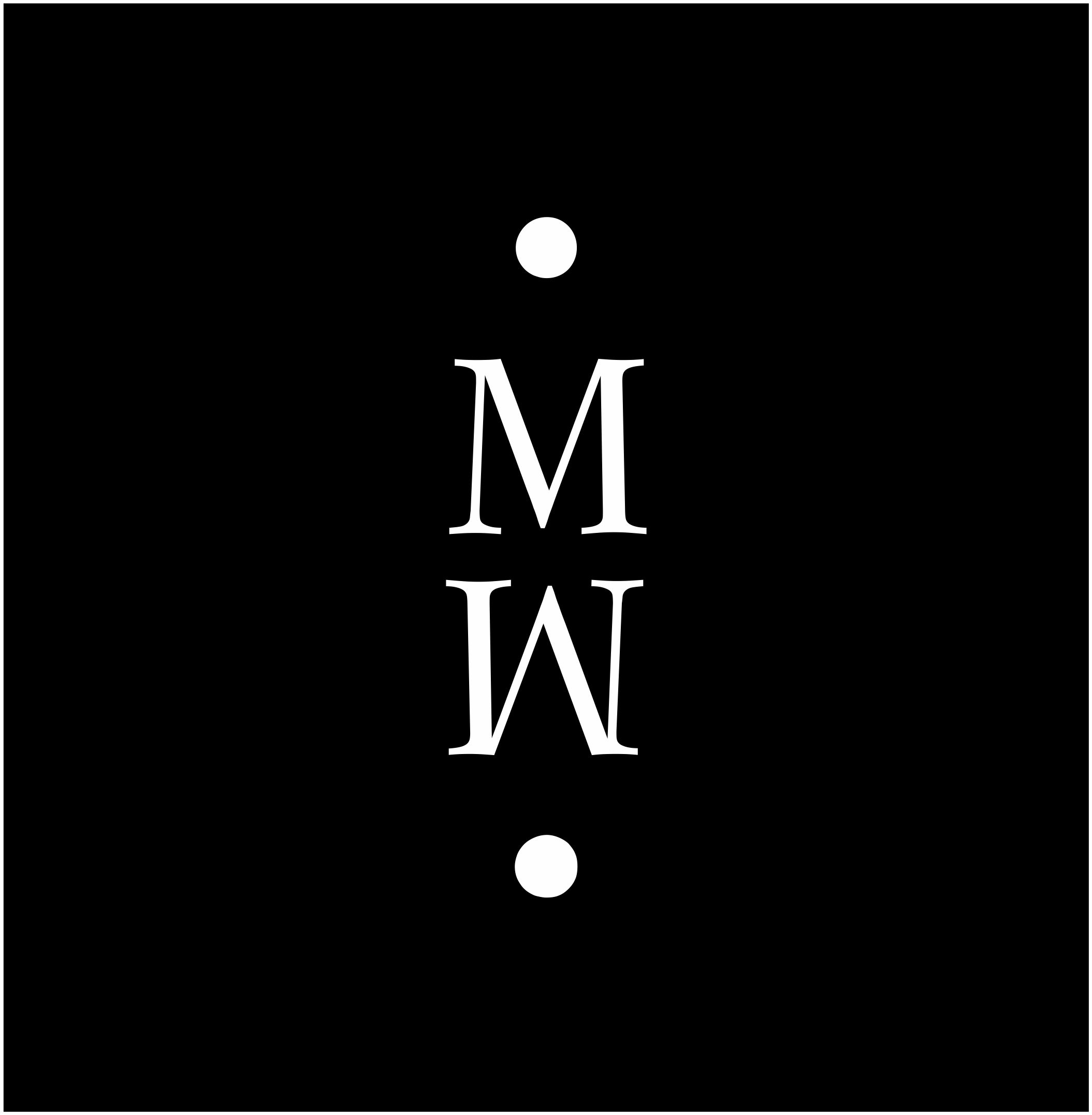 schwarzes MoosMoos Logo MM mit weißem Rand