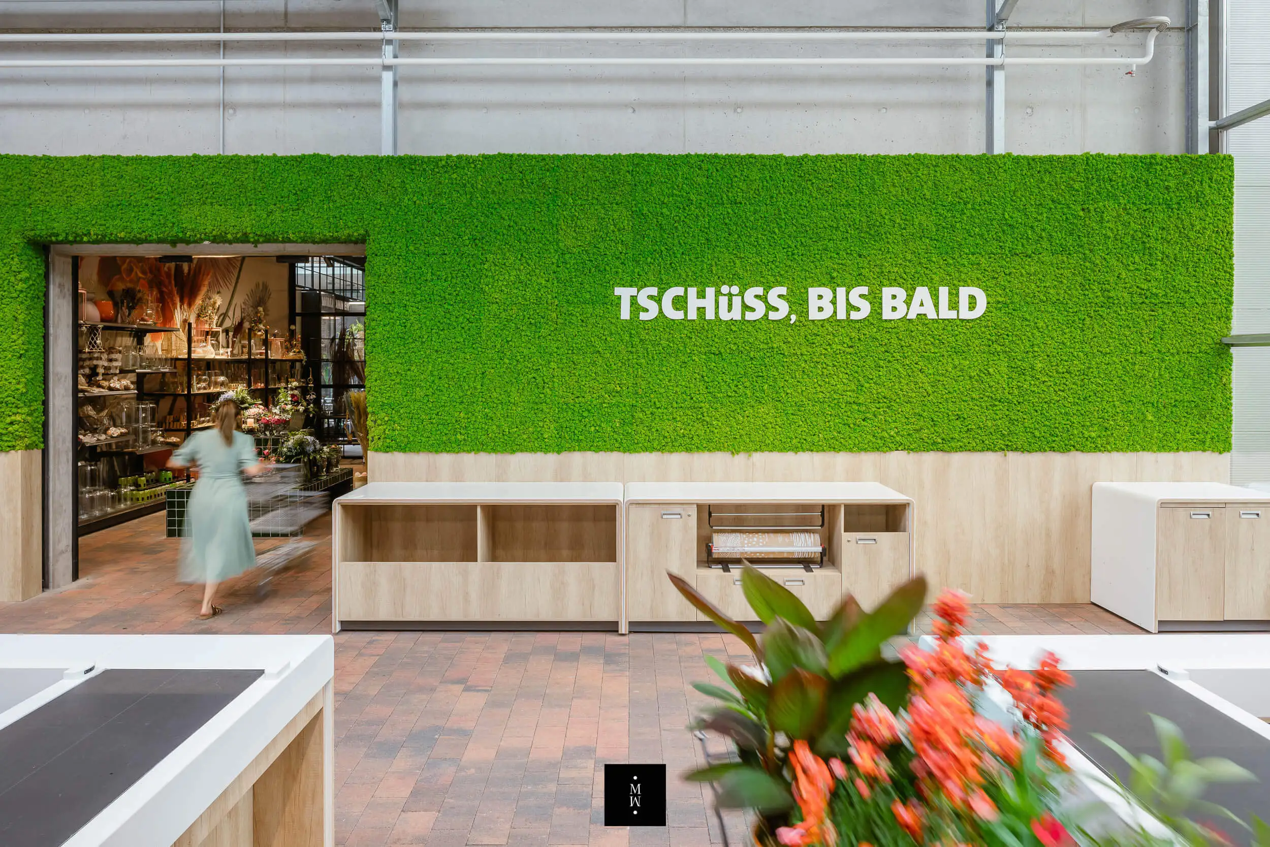 Islandmooswand in einem Supermarkt