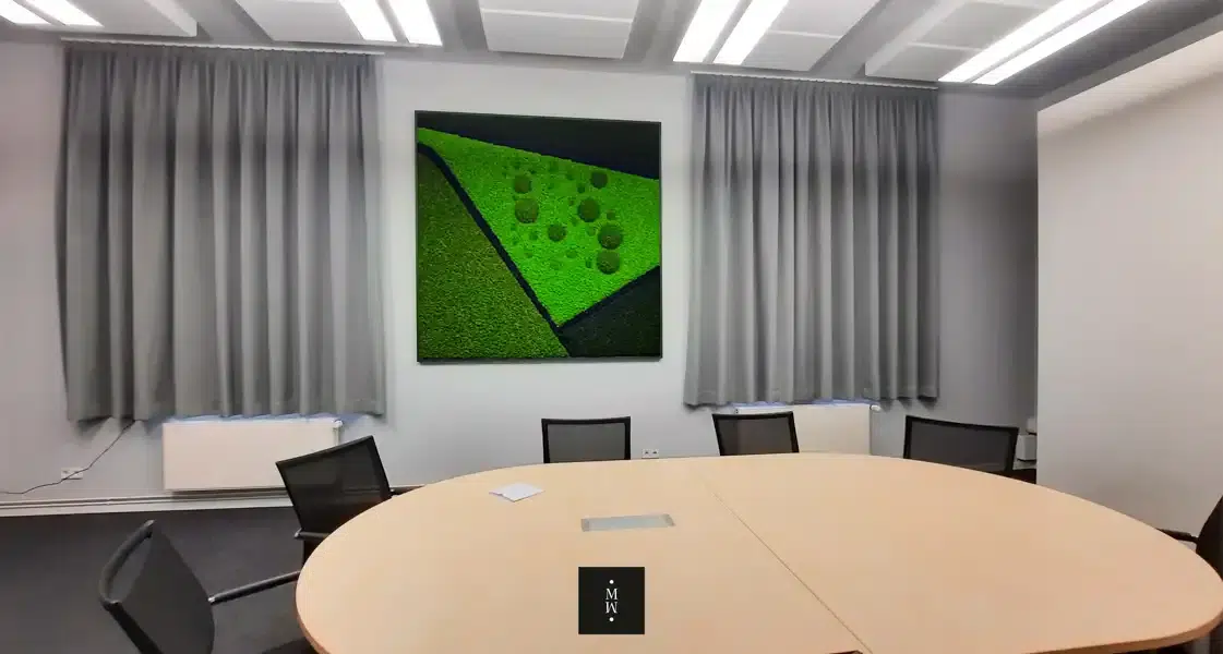 a room with a table and chairs