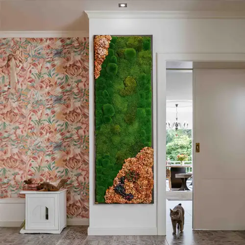 MOOSMOOS Moosbild aus der Manufaktur - Pflegefreie Wandkunst im Hochformat für Flur und Wohnräume